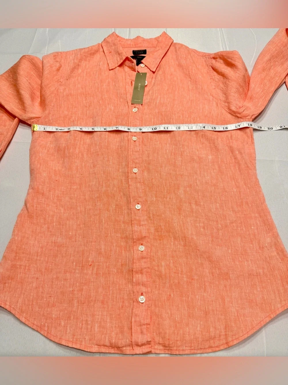 NWT J.Crew Baird McNutt Irish Linen Perfect Shirt Coral Size 6